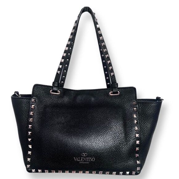Valentino Garavani Small Grainy Calfskin Rockstud Tote♥️LIKE NEW♥️ - Picture 2 of 12